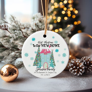 Personalisierte Weihnachten in einem neuen Zuhause Keramik Ornament