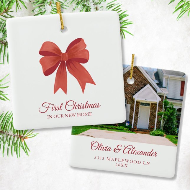 Personalisierte Weihnachten in unserem neuen Zuhau Keramikornament (New House Ornament)
