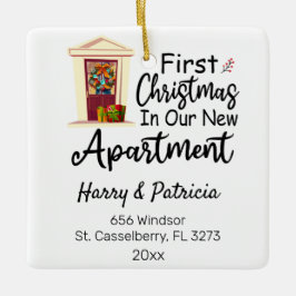 Personalisierte Weihnachten in unserer neuen Wohnu Keramikornament