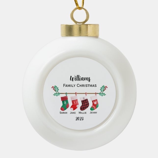 Personalisierte Weihnachten Keramik Kugel-Ornament (Vorderseite)