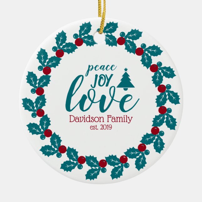 Personalisierte Weihnachten Keramik Ornament (Vorne)