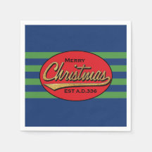 Personalisierte Weihnachten Napkins "Retro Christm