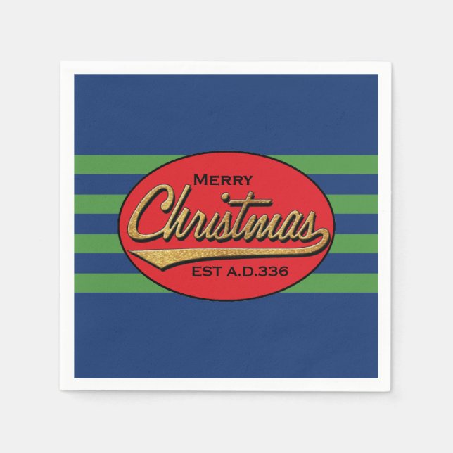 Personalisierte Weihnachten Napkins "Retro Christm Serviette (Vorderseite)