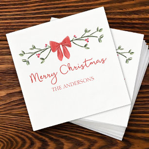 Personalisierte Weihnachten Niedlich Coquette Bow  Serviette