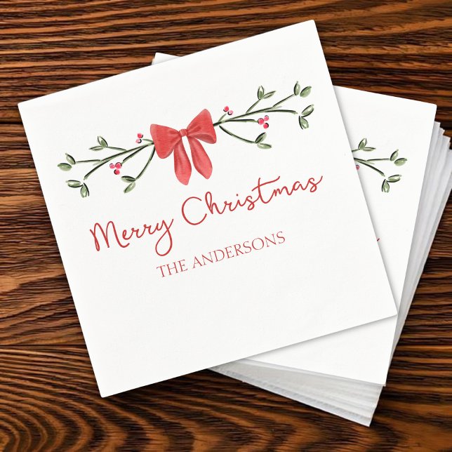 Personalisierte Weihnachten Niedlich Coquette Bow  Serviette (Von Creator hochgeladen)