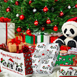 Personalisierte Weihnachten Pandas Große Geschenktüte