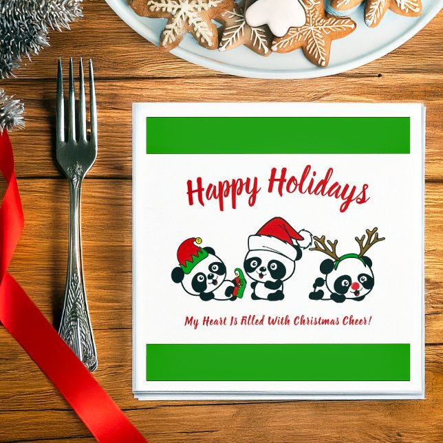 Personalisierte Weihnachten Pandas Serviette (Von Creator hochgeladen)
