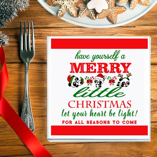 Personalisierte Weihnachten Pandas Serviette (Von Creator hochgeladen)