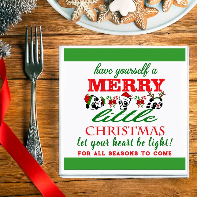 Personalisierte Weihnachten Pandas Serviette (Von Creator hochgeladen)