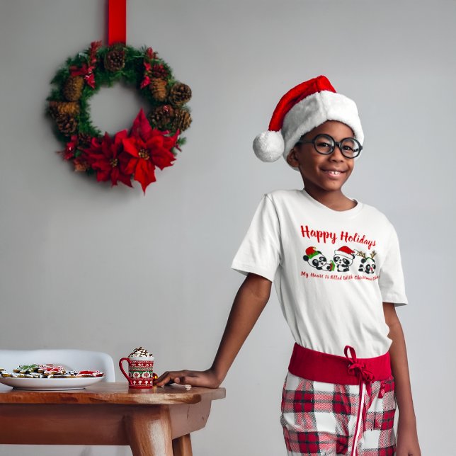 Personalisierte Weihnachten Pandas T-Shirt (Von Creator hochgeladen)