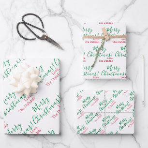 Personalisierte Weihnachten Traditionelles Rotes G Geschenkpapier Set
