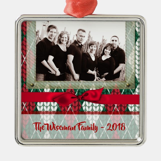Personalisierte Weihnachten Ugly Sweater FOTO Orna Ornament Aus Metall (Vorne)