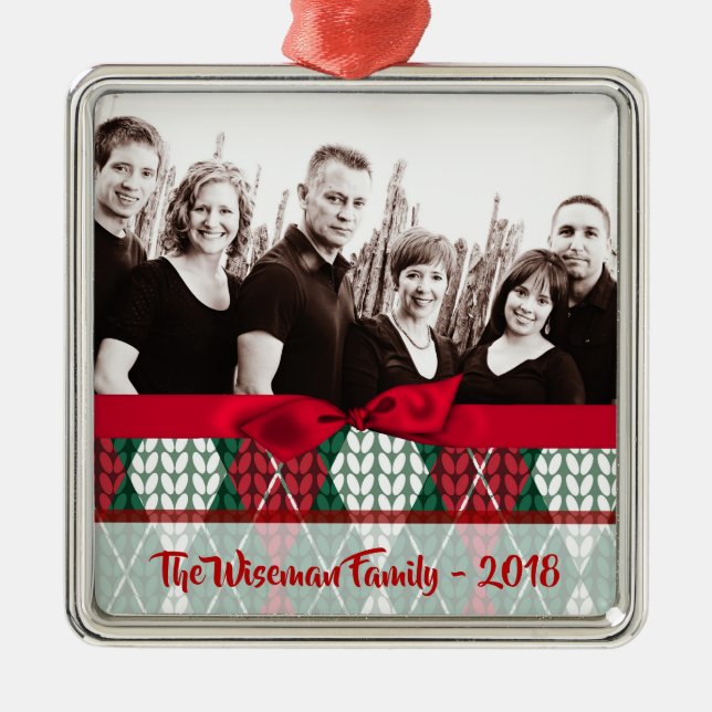 Personalisierte Weihnachten Ugly Sweater FOTO Orna Ornament Aus Metall (Vorne)