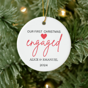 personalisierte Weihnachten verlobte Weihnachten Keramik Ornament