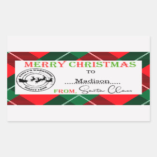 Personalisierte Weihnachten vom Weihnachtsmann Rechteckiger Aufkleber