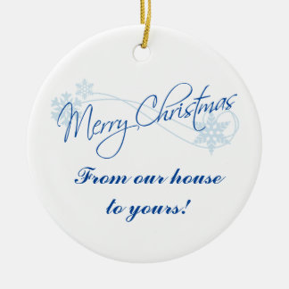 Personalisierte Weihnachten von unserem Haus zu di Keramikornament