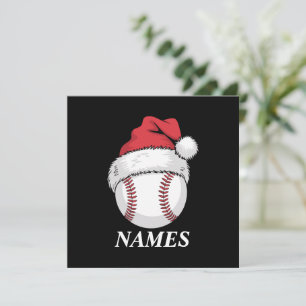 Personalisierte Weihnachts-Baseball-Santa-Mütze mi Feiertagskarte
