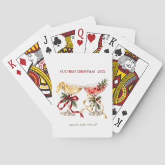 Personalisierte Weihnachts-Cocktail-Karte für Paar Spielkarten