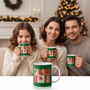 Personalisierte Weihnachts-Collage elegante Schrif Kaffeetasse