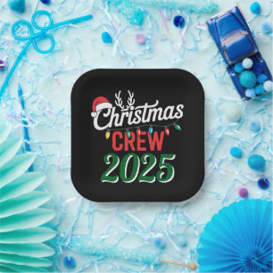 Personalisierte Weihnachts-Crew 2025 Xmas-Familie Pappteller