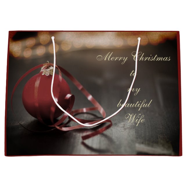 Personalisierte Weihnachts-Ehefrau-Design Große Geschenktüte (Vorderseite)