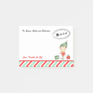 Personalisierte Weihnachts-Elf-Mail Post-it Klebezettel