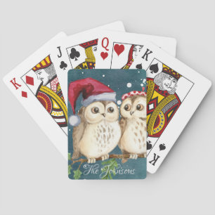 Personalisierte Weihnachts-Eulen klassische Spielk Spielkarten