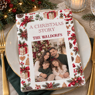 Personalisierte Weihnachts-Familienfoto-Servietten Serviette