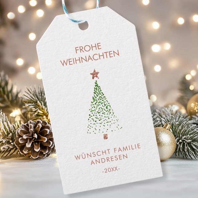 Personalisierte Weihnachts- Geschenkanhänger (Custom, Merry Christmas! Christmas tree illustration favor tag. Add your text / name and personalize)