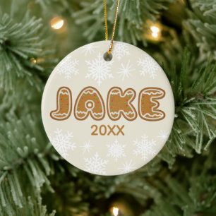 Personalisierte Weihnachts-Gingerbread-Cookies mit Keramik Ornament