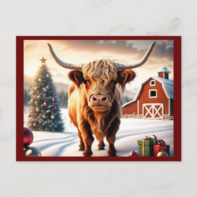 Personalisierte Weihnachts Gruß Postkarten. Feiert Postkarte (Vorderseite)