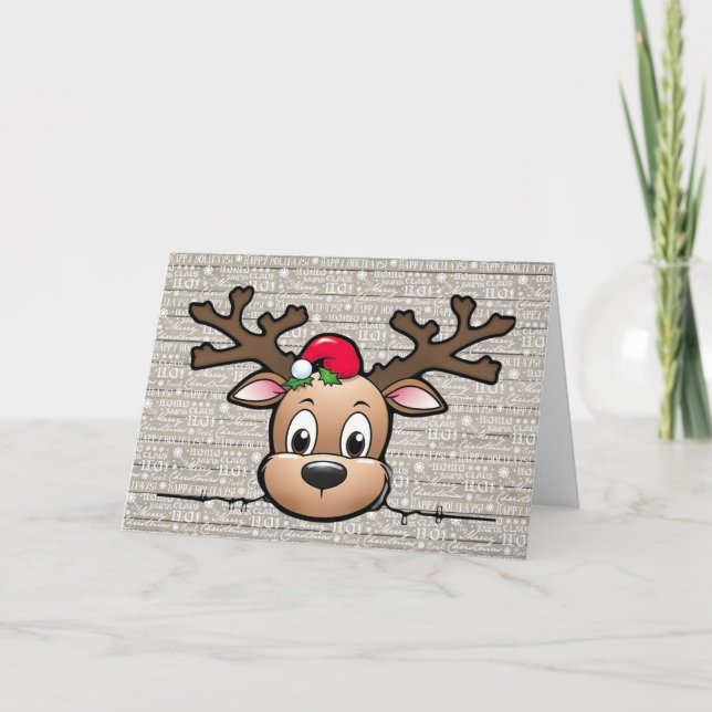 Personalisierte Weihnachts-Hirsch-Feiertagskarte  Karte (Vorderseite)
