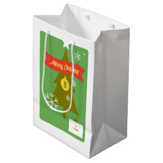 Personalisierte Weihnachts-Icons-Weihnachtskarte Mittlere Geschenktüte