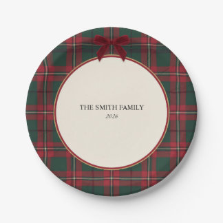 Personalisierte Weihnachts-Karopfeil-Papierplatten Pappteller