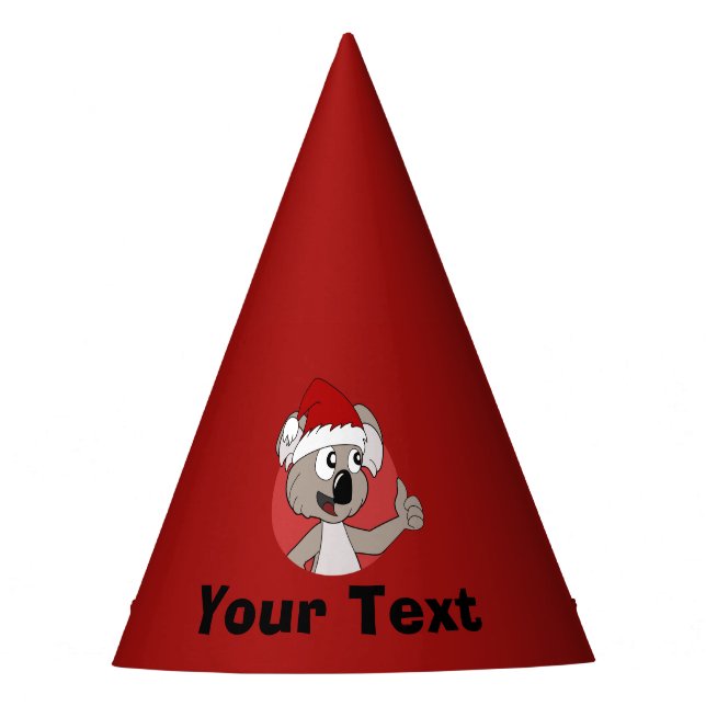 Personalisierte Weihnachts koala Cartoon Party Hat Partyhütchen (Vorderseite)