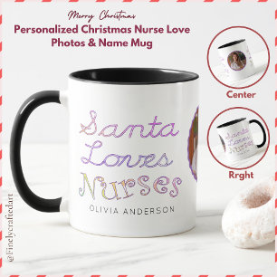 Personalisierte Weihnachts-Krankenschwester Liebe Tasse