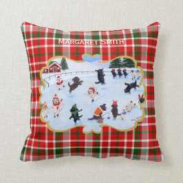 Personalisierte Weihnachts-Labrador-Ice-Skaten Kissen