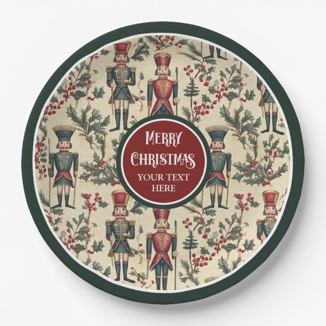 Personalisierte Weihnachts-Nussknacker-Teller Pappteller (Vorderseite)