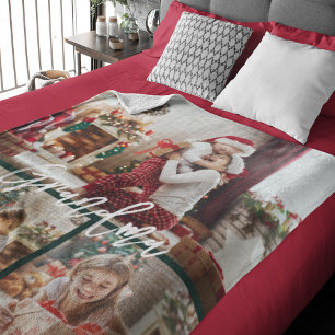 Personalisierte Weihnachts-Oma-Foto-Collage Fleecedecke