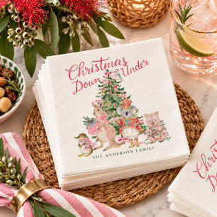 Personalisierte Weihnachts-Party-Servietten Down U Serviette