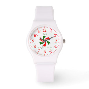 Personalisierte Weihnachts Peppermint Candy Armbanduhr