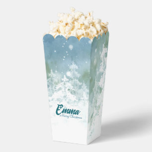 Personalisierte Weihnachts-Popcorn-Box - Teal Wint Geschenkschachtel