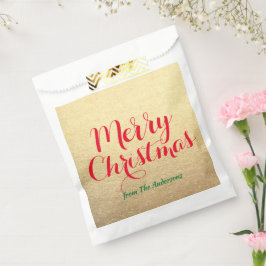 Personalisierte Weihnachts-Rot-Gold-Handschrift Geschenktütchen