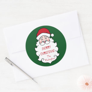 Personalisierte Weihnachts-Santa-Claus-Aufkleber Runder Aufkleber