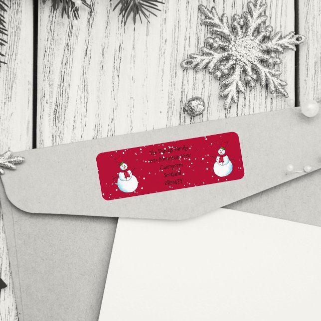 Personalisierte Weihnachts-Snowman-Rücksendeadress (Cute Christmas return address labels. Custom made to order.)