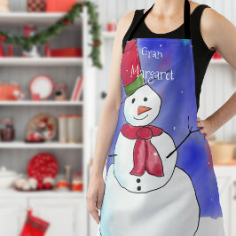 Personalisierte Weihnachts-Snowman-Schürze Schürze