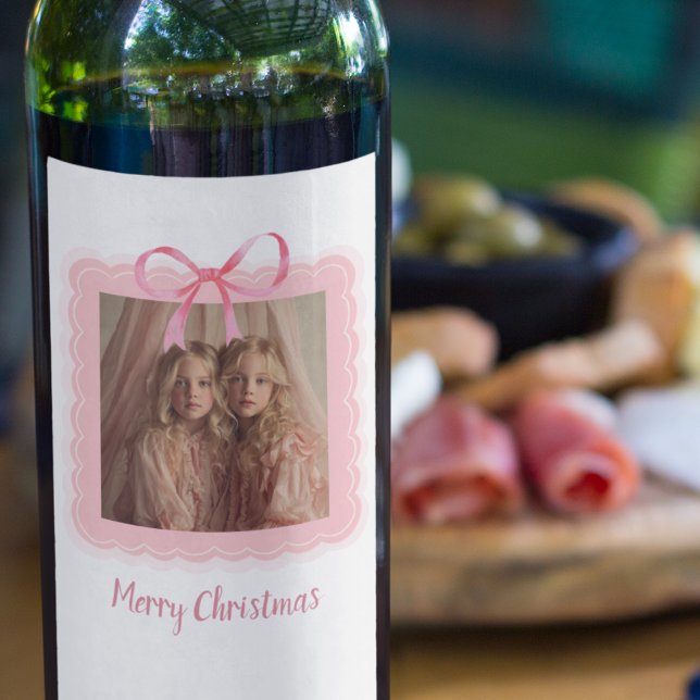 Personalisierte Weihnachts-Wein-Etiketten mit Foto Weinetikett (Von Creator hochgeladen)