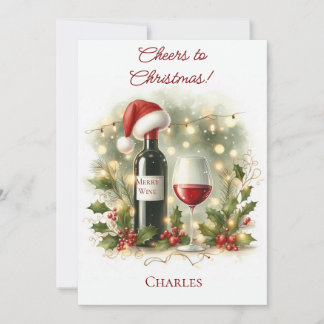 Personalisierte Weihnachts-Weinliebhaber-Karte Feiertagskarte