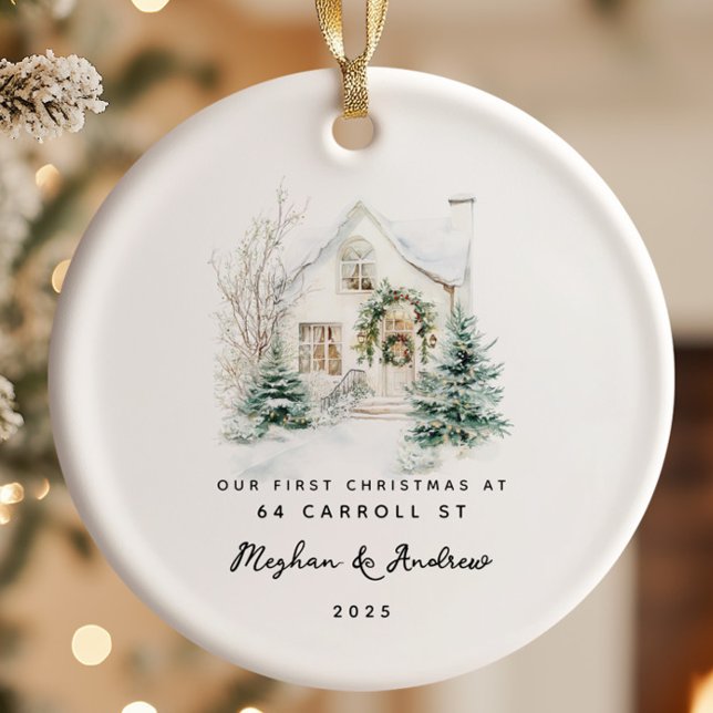 Personalisierte Weihnachts-Zuhause Keramik Ornament (Von Creator hochgeladen)