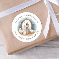 Personalisierte Weihnachtsaufkleber für religiöse 